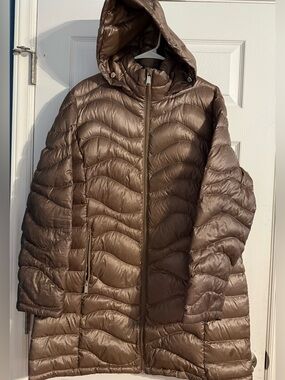 Andrew Marc XXL Bronze Packable‎ Premium Down Hooded Puffer Coat
